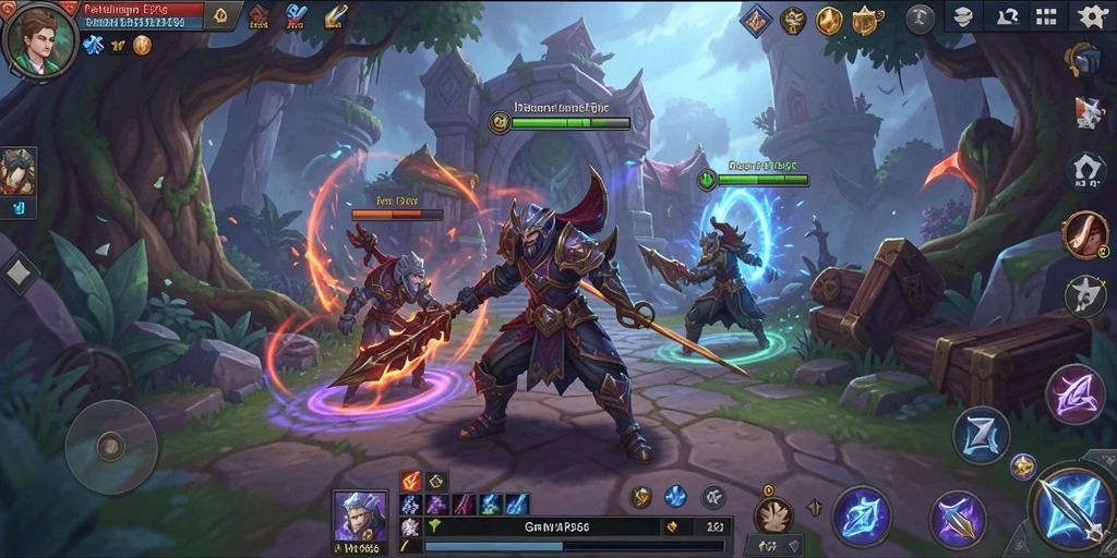 Screenshot menunjukkan aksi seru dalam gameplay ARPG MT966.