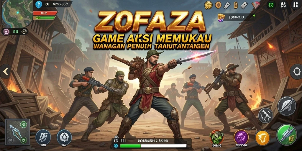 Tampilan gameplay aksi yang intens di ZOFAZA.