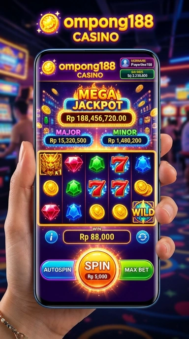 Tampilan antarmuka aplikasi ompong188 yang sederhana dan intuitif.